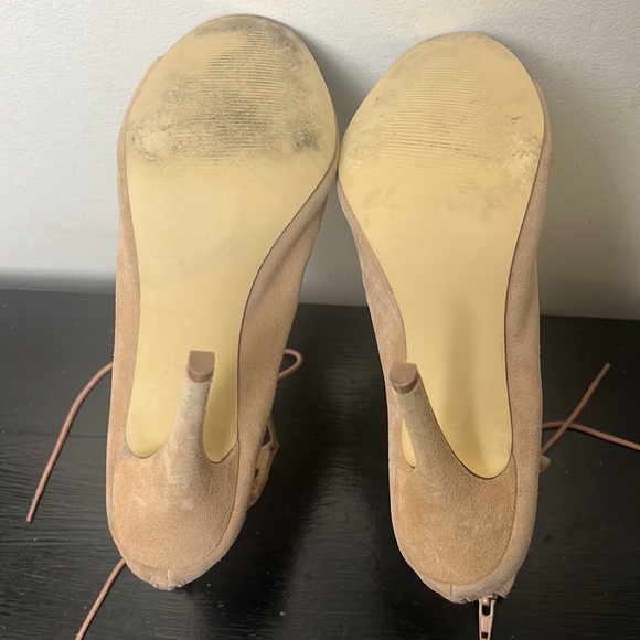 Shoemint Nude Curved Cut Outs Sandals 8 - Picture 7 of 12